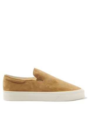 The Row - Dean Suede Slip-on Trainers - Mens - Brown