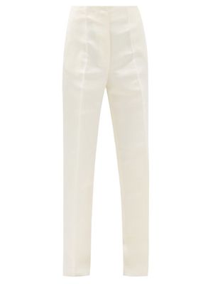 The Row - Lazco Duchess-silk Wide-leg Trousers - Womens - Ivory