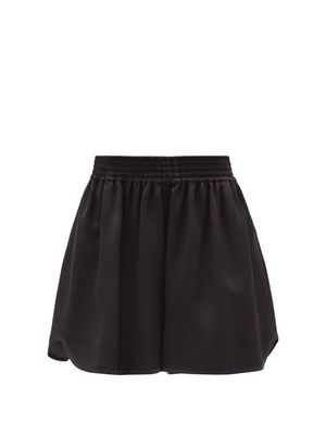 Raey - Gathered-waist Long Silk Shorts - Womens - Black