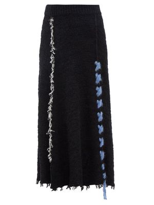 The Row - Estafer Hand-embroidered Silk Skirt - Womens - Black