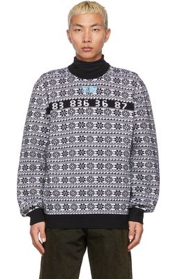 VTMNTS Black & White Number Nordic Sweater