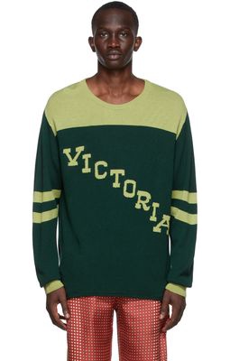 Bode SSENSE Exclusive Green Victoria Sweater