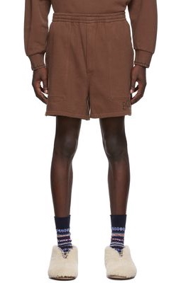 Bode SSENSE Exclusive Brown Logo Rugby Shorts
