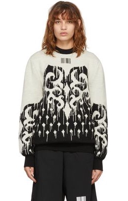 VTMNTS Beige & Black Barcode Slavic Sweater