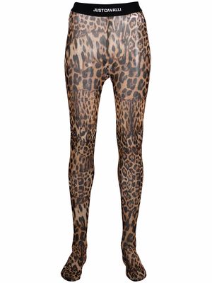 Just Cavalli full-length leopard-print leggings - Black