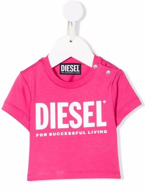 Diesel Kids logo-print cotton T-shirt - Pink