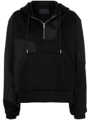 HELIOT EMIL slouchy patchwork cotton hoodie - Black