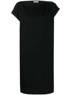 Brunello Cucinelli slash neck T-shirt dress - Black