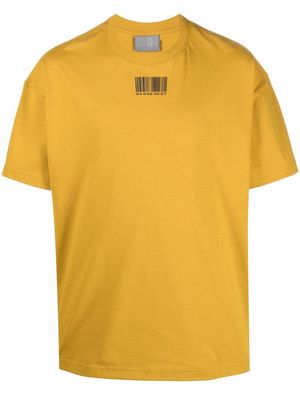 VTMNTS barcode-print cotton T-shirt - Yellow