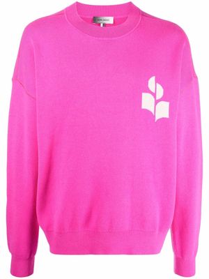 Isabel Marant intarsia-knit logo jumper - Pink