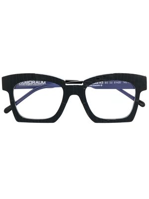 Kuboraum textured-frame glasses - Black