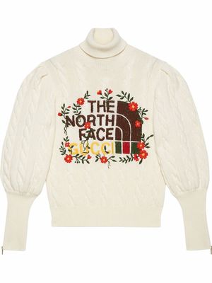 Gucci x The North Face logo-embroidered jumper - White