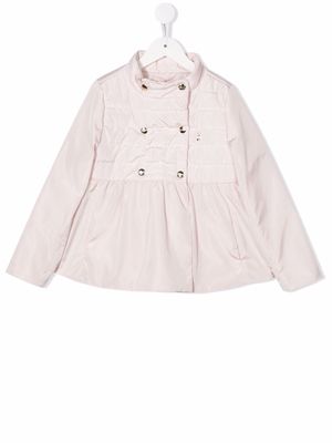 Herno Kids mock-neck double-breasted quilted jacket - Pink