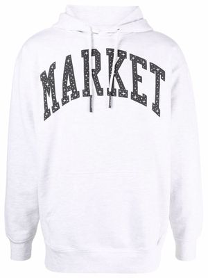 MARKET logo-print drawstring hoodie - Grey