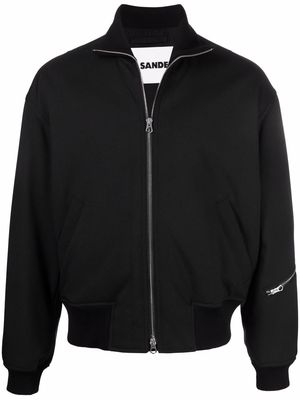 Jil Sander zippered high-neck bomber jacket - Black