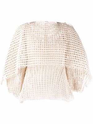 Jil Sander cut-out ruffled blouse - Neutrals