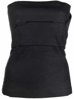 Rick Owens embroidered bustier top - Black