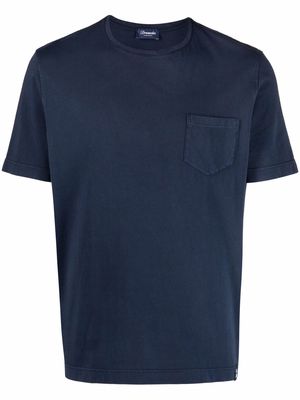 Drumohr patch-pocket cotton T-shirt - Blue
