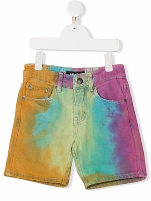 Molo tie-dye knee-length denim shorts - Blue
