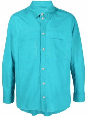 Desa 1972 multi-pocket suede shirt - Blue