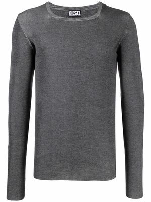 Diesel crew-neck fitted knit top - Grey