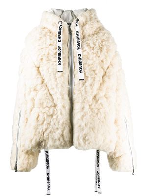 Khrisjoy hooded wool padded coat - White