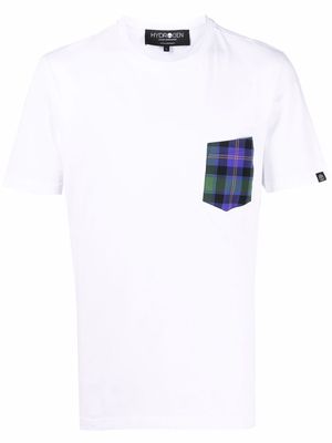 Hydrogen plaid-check print pocket T-shirt - White