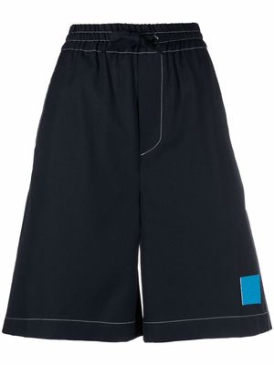 Sunnei dark wash elastic-waist shorts - Blue