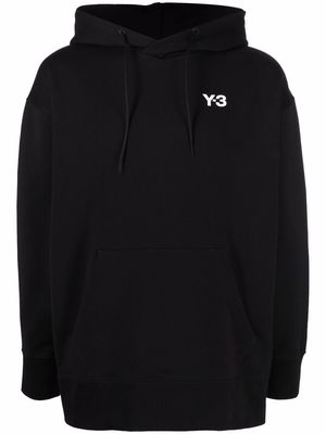 Y-3 logo-print pullover hoodie - Black