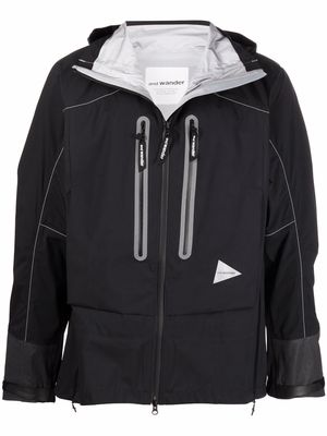 and Wander zipped-up hooded jacket - Black