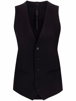 Petar Petrov button-front V-neck sleeveless waistcoat - Black