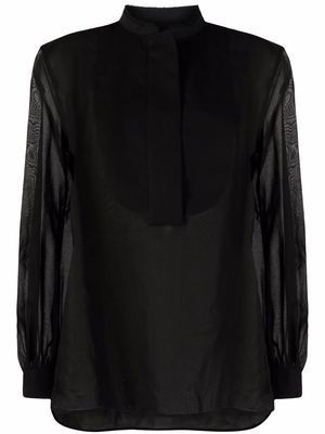 Jil Sander stand-up collar blouse - Black