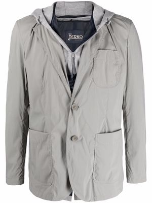 Herno layered hooded blazer - Grey
