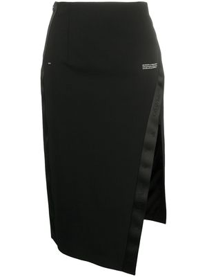 Off-White logo-print side-slit skirt - Black