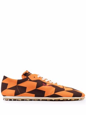 Marni geometric-print low top sneakers - Orange