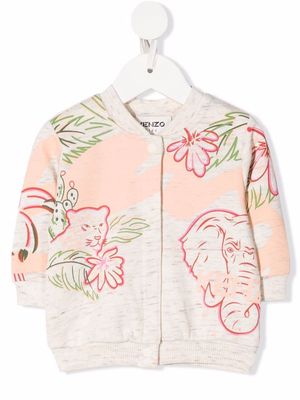 Kenzo Kids patterned button-up cardigan - Neutrals