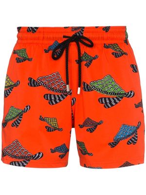 Vilebrequin Moorise turtle-print swim shorts - Orange