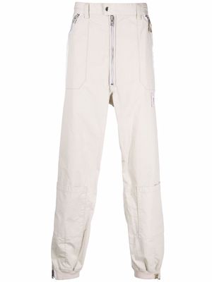 Maison Mihara Yasuhiro side stripe-detail straight-leg trousers - White