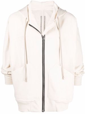 Rick Owens pouch-pocket zip-up hoodie - Neutrals