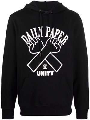 Daily Paper logo drawstring hoodie - Black