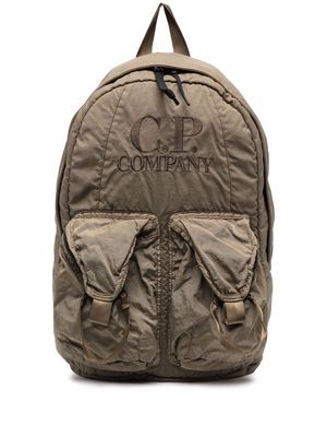 C.P. Company embroidered-logo backpack - Green
