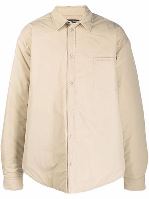 Balenciaga padded shirt jacket - Neutrals