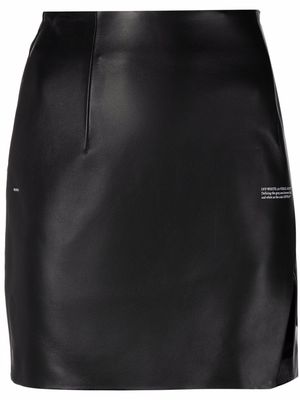 Off-White slit-detail high-waisted leather skirt - Black