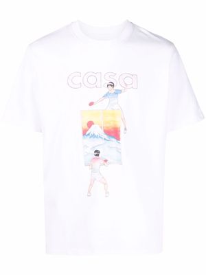 Casablanca graphic-print cotton T-shirt - White