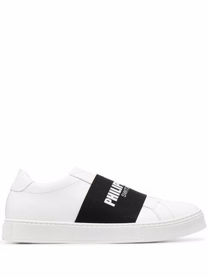 Philipp Plein logo strap slip-on sneakers - White