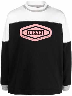 Diesel logo-print high neck jumper - Black