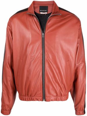 Marni zipped leather jacket - Orange