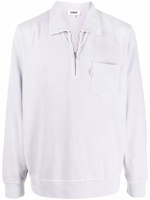 YMC sudden cotton quarter-zip sweatshirt - Pink