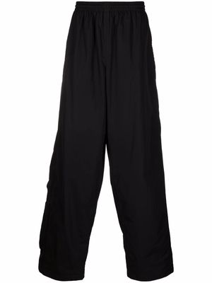 Balenciaga elasticated-waistband wide-leg trousers - Black