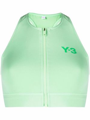 Y-3 debossed-logo bikini top - Green